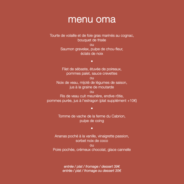 Menu Oma